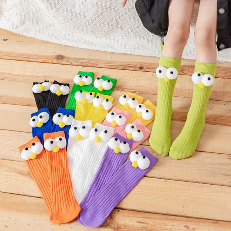 Top Trends: New Autumn Winter Children's Socks Three-dimensional Big Eyes Straight Socks For 3-8 Years Old Kids Socks Shoppable Styles