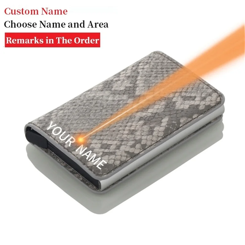 Top Trends: Custom Engraving Wallet Credit Bank Card Holder Rfid Anti-thief ID Card&amp;Holders Leather Smart Wallet Men Gift Personalized Purse Shoppable Styles