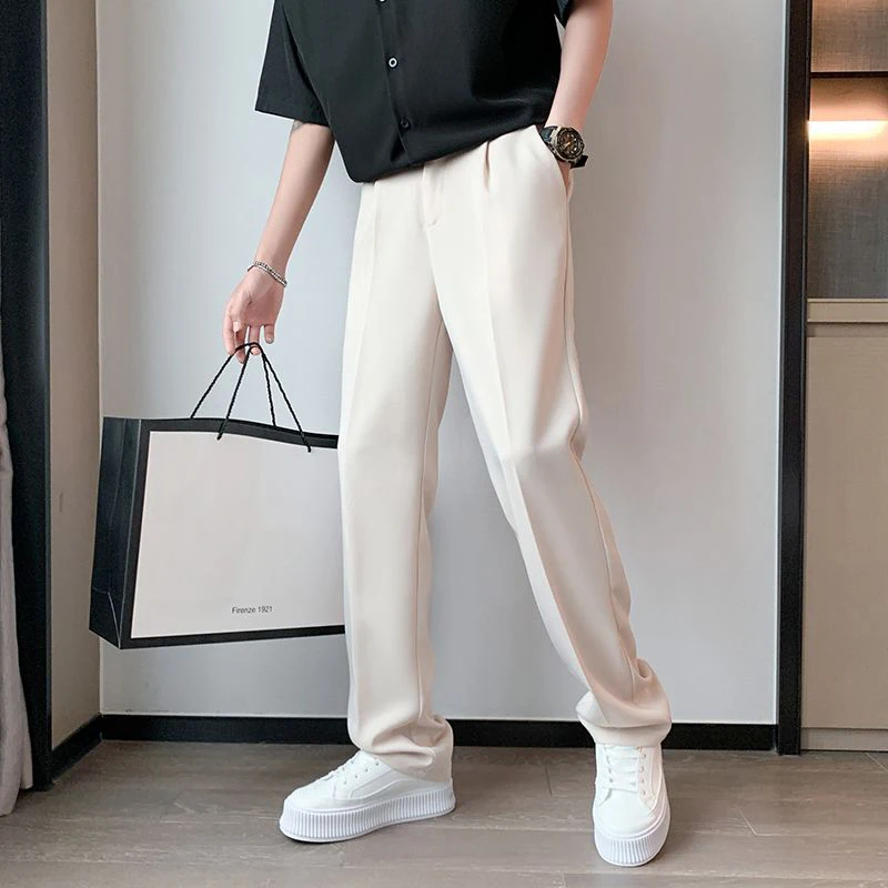 Top Trends: Autumn Winter KPOP Fashion Style Harajuku Slim Fit Trousers Loose Casual All Match Pants High Street Straight Cylinder Suit Pant Shoppable Styles