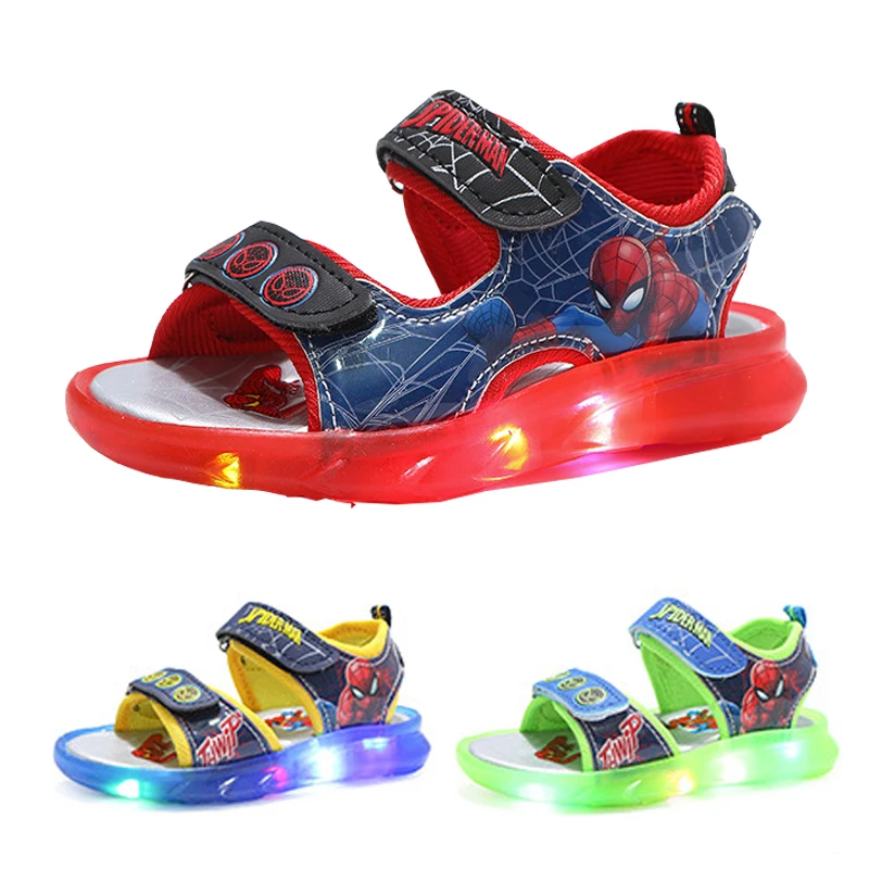 Top Trends: Disney Marvel Boys Girls Spider-Man Princess Led Light Up Luminous Sports Sandals Summer Kids Sandals Toddler Shoes Shoppable Styles