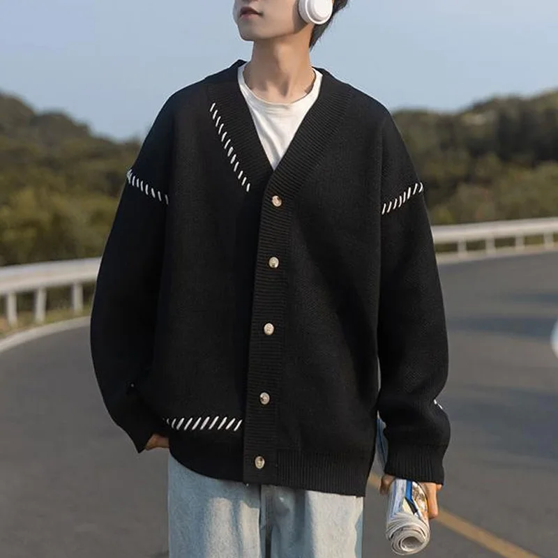 Top Trends: 2023 New Autumn And Winter Fashion Trend Handsome Open Thread Splice Casual Loose Lazy Style High Grade Couple Sweater Coat Shoppable Styles