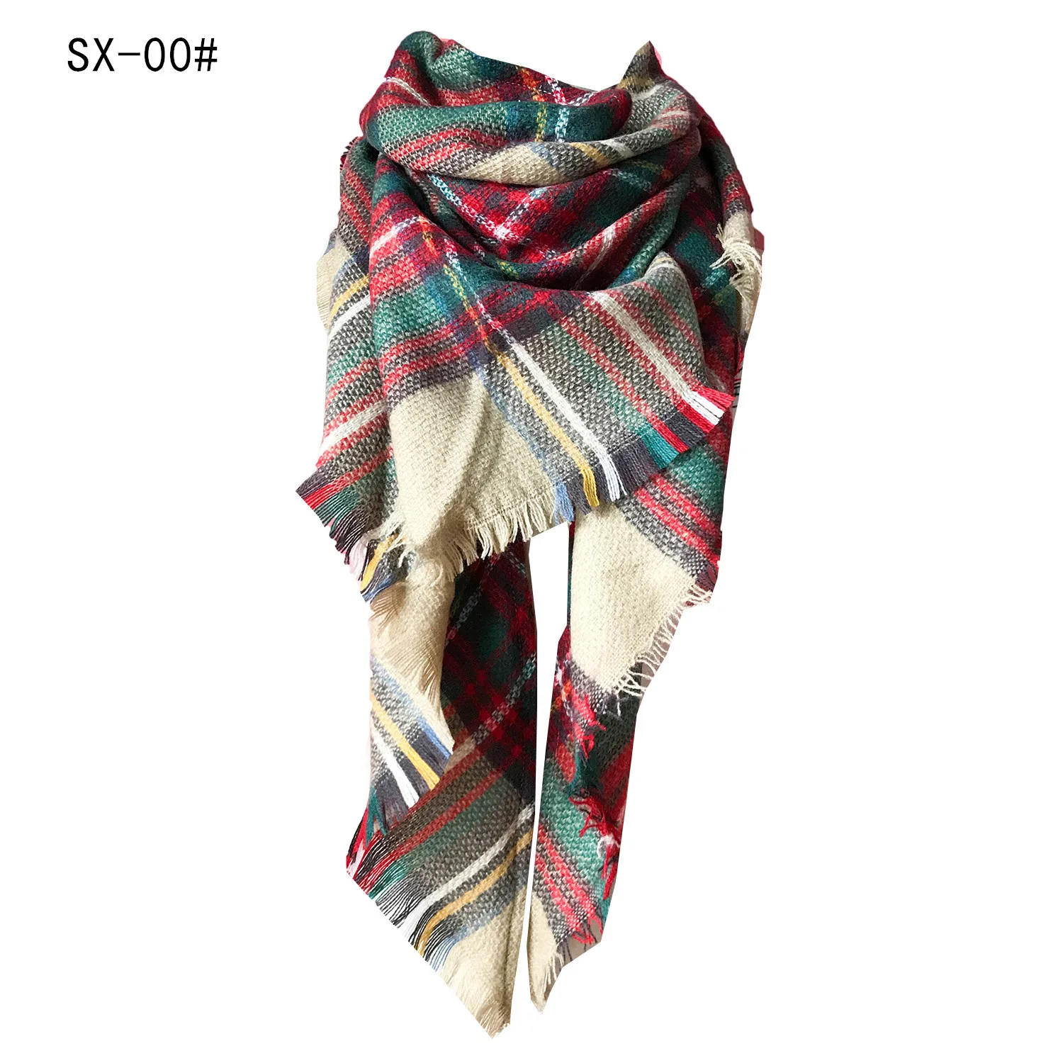 Top Trends: 2023 Autumn And Winter Imitation Cashmere Double-Sided Seven Colours Plaid Square Scarf Triangle Scarf Cape For Ladies Scarfs Shoppable Styles - Image 6