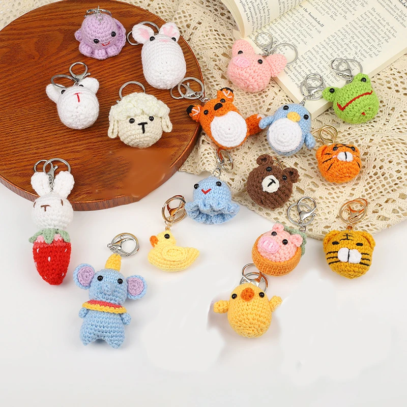 Top Trends: Cute Knitting Keychain Creative Knitted Elephant Car Keychain Wholesale Weaved Penguin Keyrings Small Animal Keys Accessories Shoppable Styles