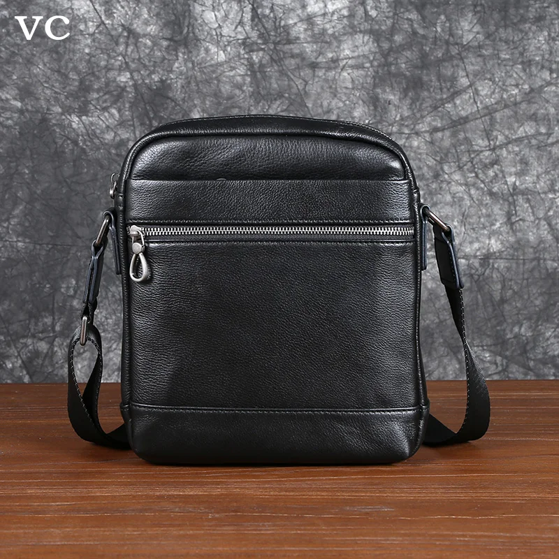 Top Trends: Men's Crossbody Bag Leather Shoulder Bag Casual Youth Fashion Trend Hundred Bypass Layer Cowhide Handmade Vertical Men's Bag Shoppable Styles