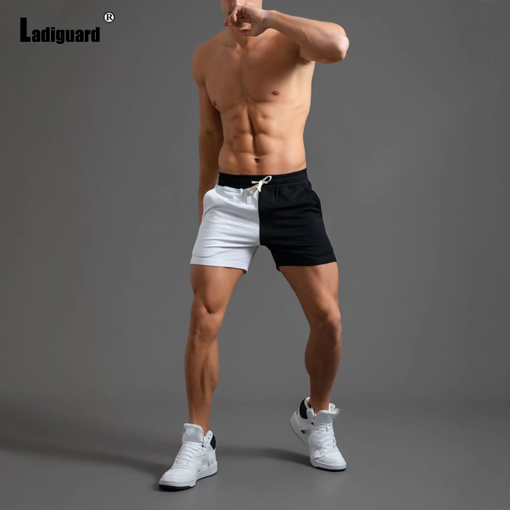 Top Trends: Ladiguard Men Casual Skinny Beach Shorts Homme Patchwork Shorts Plus Size Male Drawstring Short Pants Sexy Mens Clothing 2022 Shoppable Styles