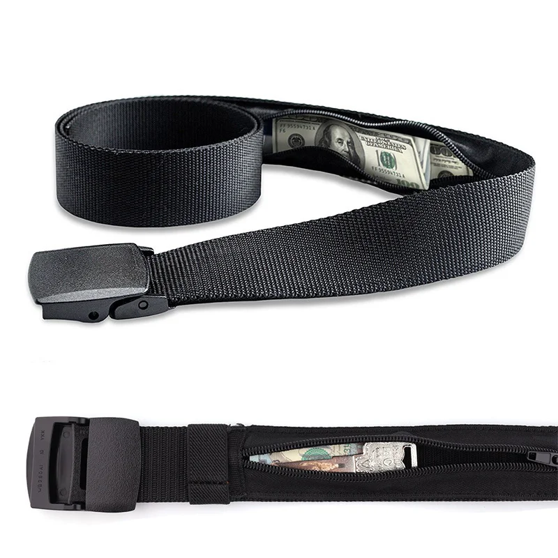 Top Trends: Travel Cash Anti Theft Belt Waist Bag Women Portable Hidden Money Strap Belt Wallet Waist Pack Men Secret Hiding Belt 119cm Shoppable Styles