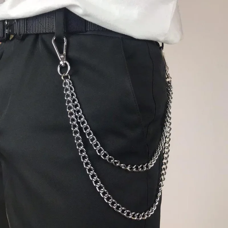 Top Trends: Metal Punk Rock Layered Chain Keychains For Men Women Waist Key Chain Wallet Jeans Hip-hop Pants Belt Chains Jewelry Accessories Shoppable Styles