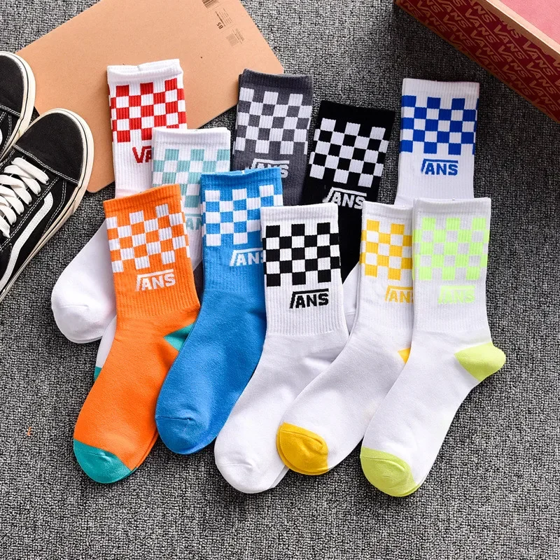 Top Trends: Men&#039;s Socks Plaid Unisex Sports Cotton Korean Version Couples Chessboard Street Hip Hop Skateboards Shoppable Styles