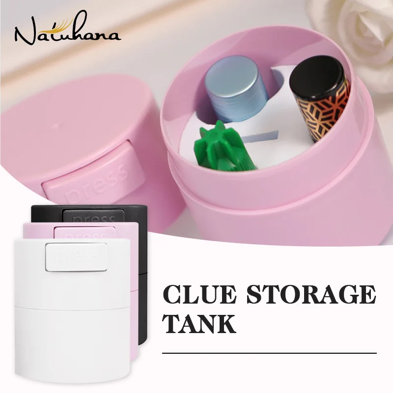 Top Trends: NATUHANA Colored Eyelash Glue Storage Tank Holder Container Adhesive Stand Sealed Jar Cosmetic Accessories Lashes Makeup Tools Shoppable Styles