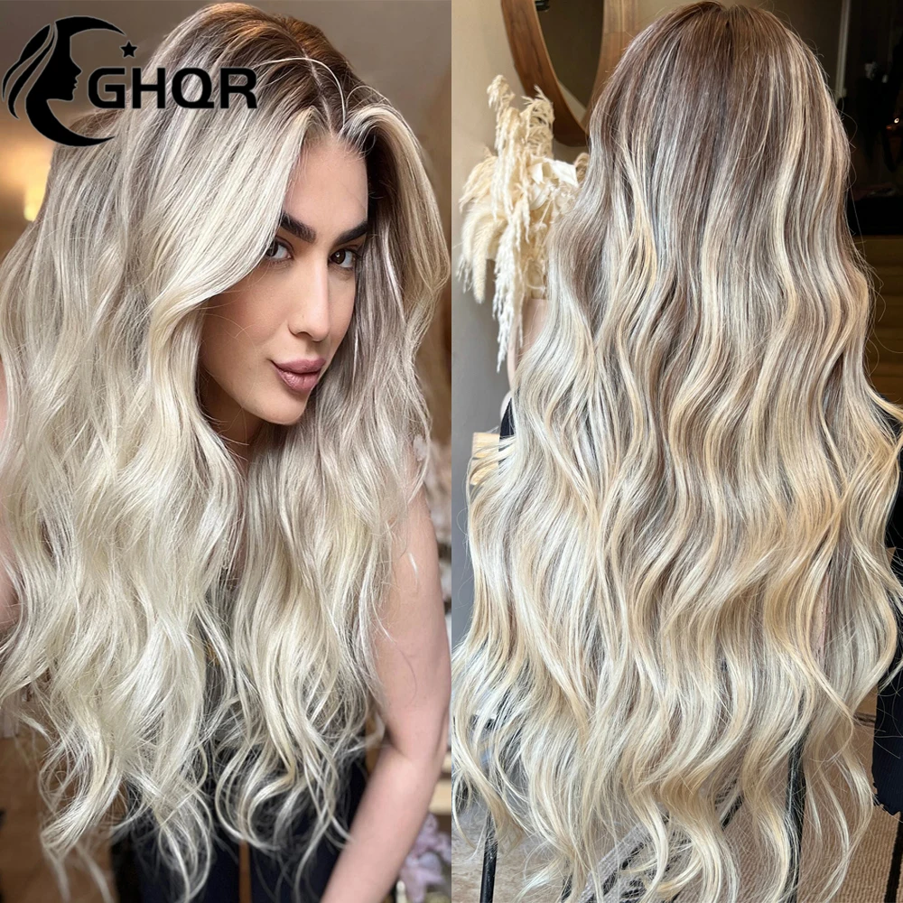 Top Trends: Highlight Human Hair Full Lace Wig Ash Blonde 613 Lace Frontal Wig 13x6 Brazillian 360 Hd Transparent Lace Wigs For Women Shoppable Styles