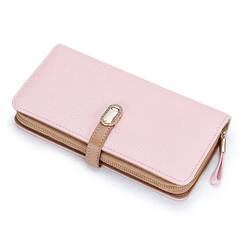 Top Trends: Cow Leather Wallet Bifold Coin Purse For Ladies Brand Design Women Long Clutch Wallets Phone Bags Card Holder Envelope Purses Shoppable Styles