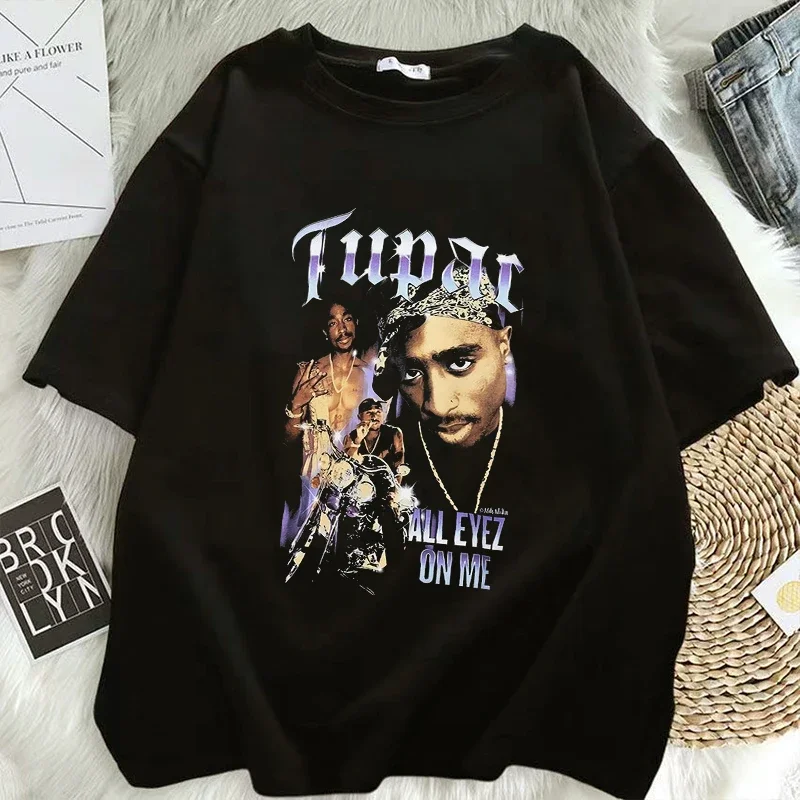 Top Trends: Hip Hop Men T Shirt Rapper Tupac Graphic Print Women T-shirts Y2K StreetwearTops Unisex Harajuku Casual Short Sleeve Tees Shoppable Styles