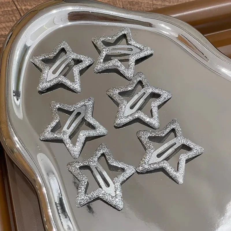 Top Trends: 1-20Pcs New Y2K Shining Silver Star Hair Clips For Girls Pentagram Metal Snap Clip Hairpins Barrettes Hair Grip Hair Accessories Shoppable Styles - Image 4