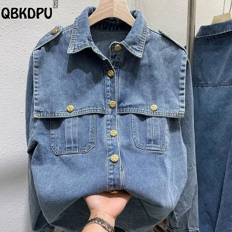 Top Trends: Casual Design Jean Blouses Women Single Breasted Pocket Vintage Denim Shirts New Spring Autumn Washed Fashion Blusas Mujer Shoppable Styles