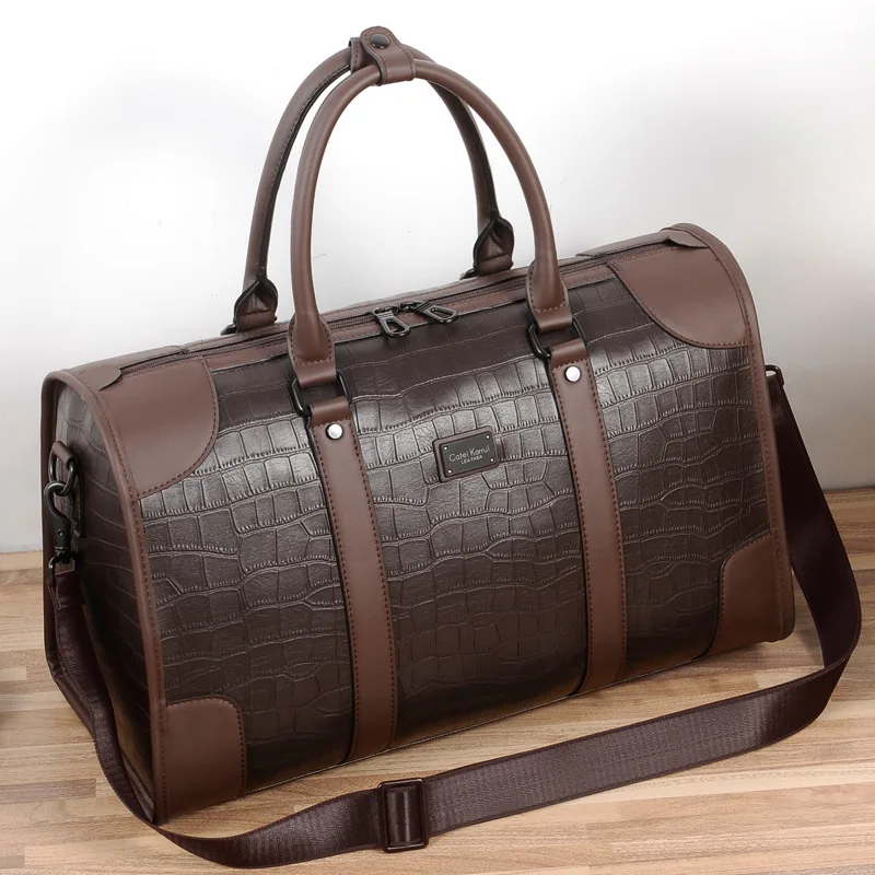 Top Trends: Large Capacity Leather Men Travel Bag Weekend Gym Hand Bag Carry On Luggage Bag Waterproof Duffle Bag Male Travel Shoulder Bag Shoppable Styles