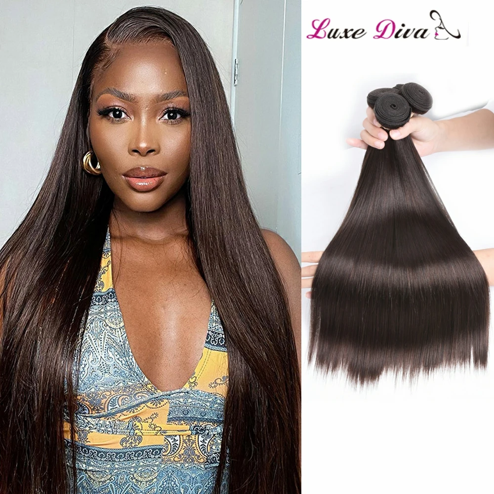 Top Trends: #2 #4 Brown Human Hair Bundles Coloured Straight Brazilian Hair Weave Bundles Dark Medium Light Brown Non Remy 2 3 4 Bundles Shoppable Styles