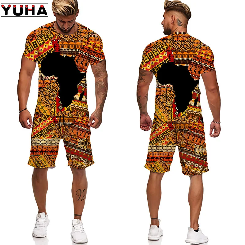 Top Trends: YUHA, African 3D Print Women&#039;s / Men&#039;s T-shirts Sets Africa Dashiki Men’s Tracksuit / Tops / Shorts Sport And Leisure Summer Male Suit Shoppable Styles