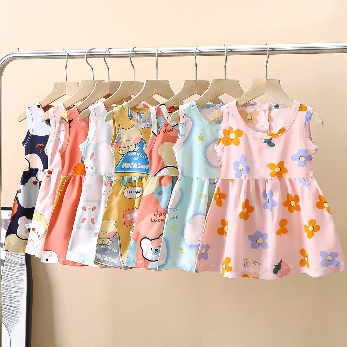 Top Trends: Baby Girls Dress Sleeveless Cute Print Cartoon Kids Princess Dresses Cotton Children Sundress Clothes Girl Summer Beach Clothing Shoppable Styles