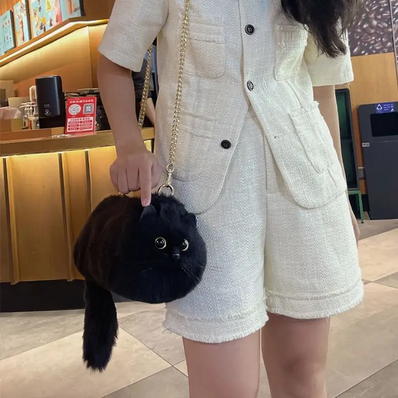 Top Trends: Shoulder Bag Cute Black Cat Handbag Personalized New Unique Design Small Bag Crossbody Travel Shopping Street Fashion All-Match Shoppable Styles