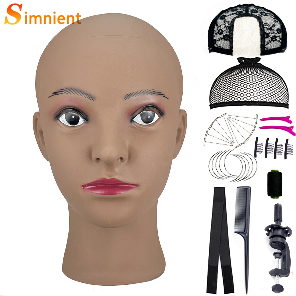 Top Trends: New Bald Mannequin Head Professional Cosmetology Face Makeup Doll Head For Wig Making Display Hats Eyeglasses Wig Install Kit Shoppable Styles