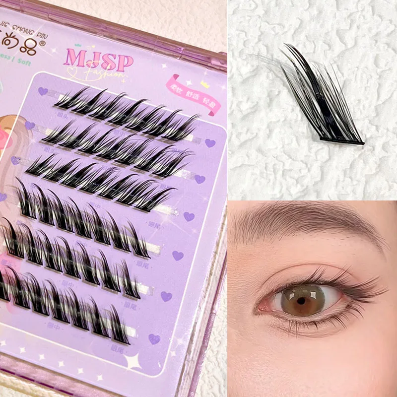 Top Trends: New Style Skew Flying Fox False Eyelashes Single Cluster Segment Hybrid Comic Natural Lashes Makeup Tool Shoppable Styles