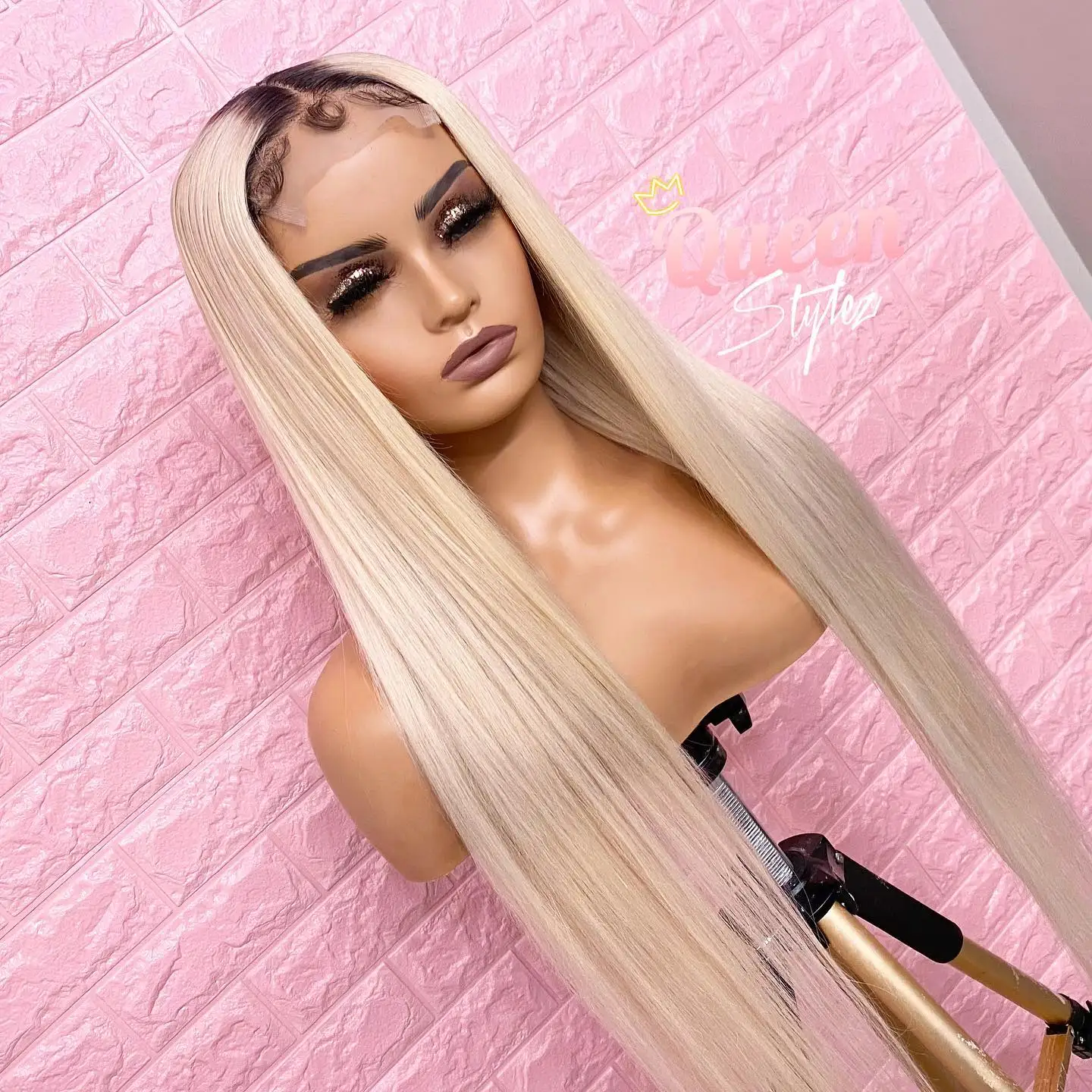 Top Trends: 1B 613 Honey Blonde Color Lace Front Human Hair Wigs Dark Roots Remy Brazilian Straight 13x4 Lace Front Human Hair Wig For Women Shoppable Styles