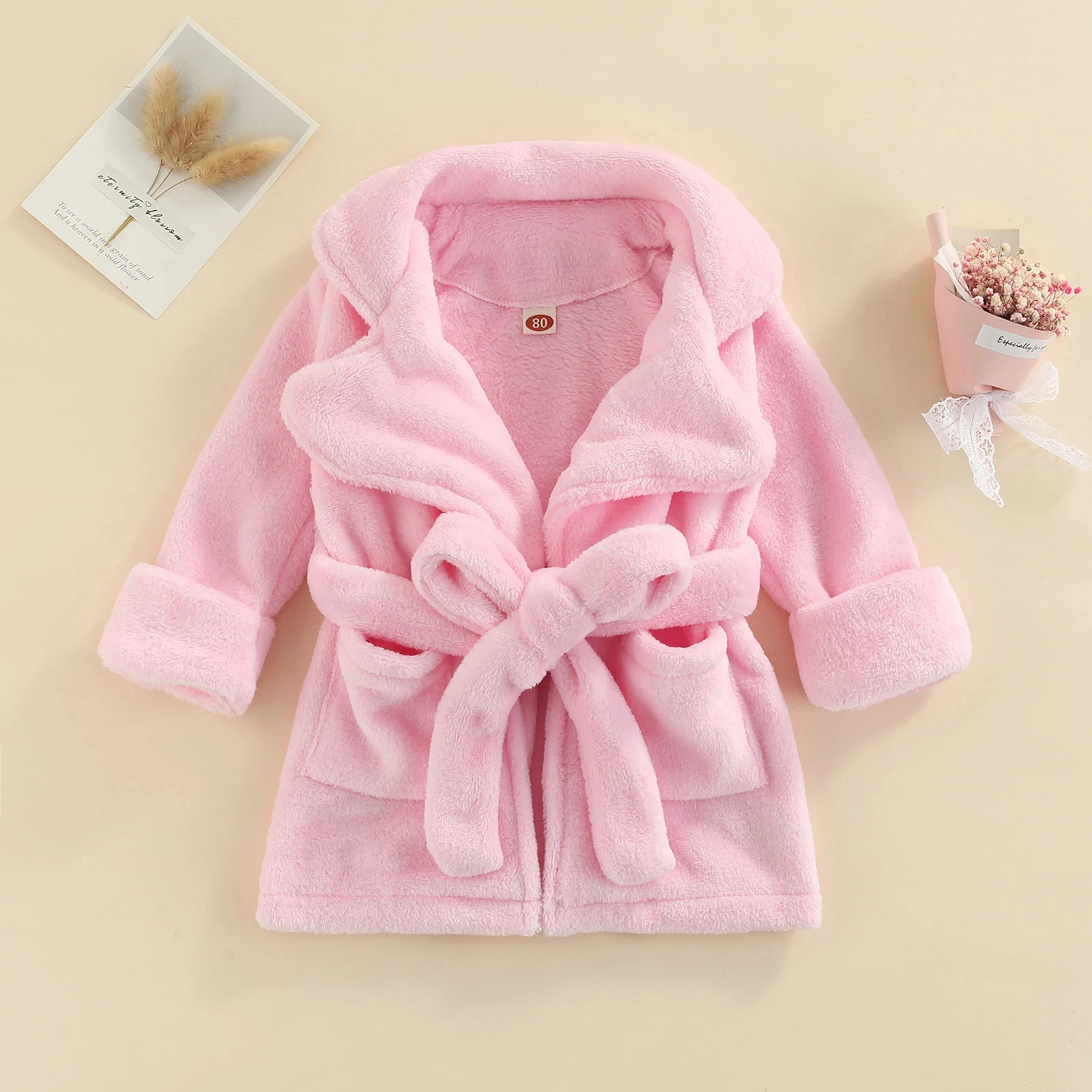 Top Trends: Cute Children Kids Flannel Animals Bath Robes Baby Boys Girls Solid Color Pink Blue Bath Towel Winter Kids Clothing Shoppable Styles