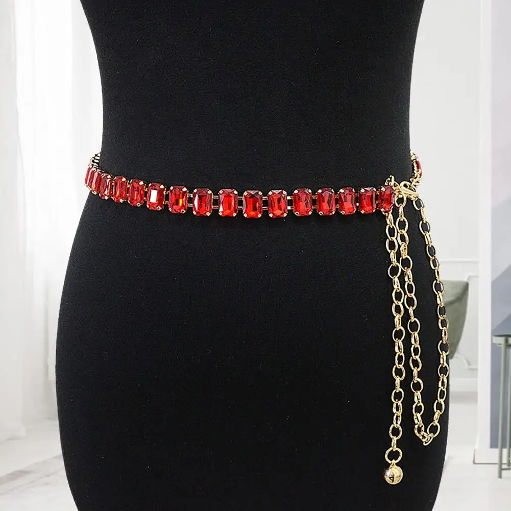 Top Trends: Waist Chain Wear-resistant Waist Belt Fine Workmanship Dress Accessories Fashion Sparkling Faux Crystal Women Chain Belt Shoppable Styles