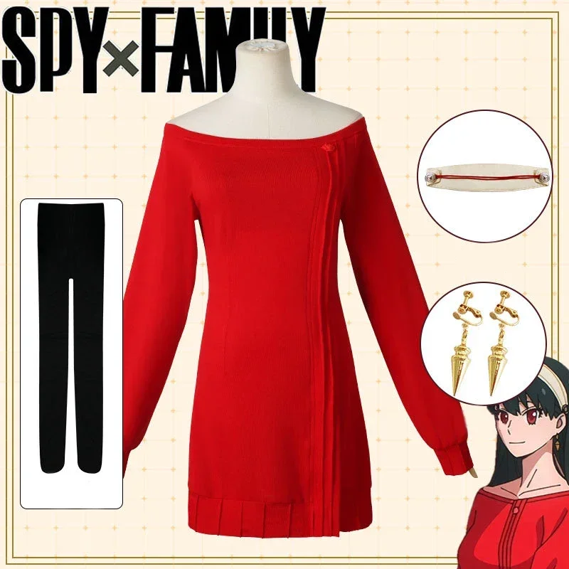 Top Trends: Yor Forger Cosplay Long Red Knitting Sweater Costume Anime Spy Family Women&#039;s Wear Shoppable Styles