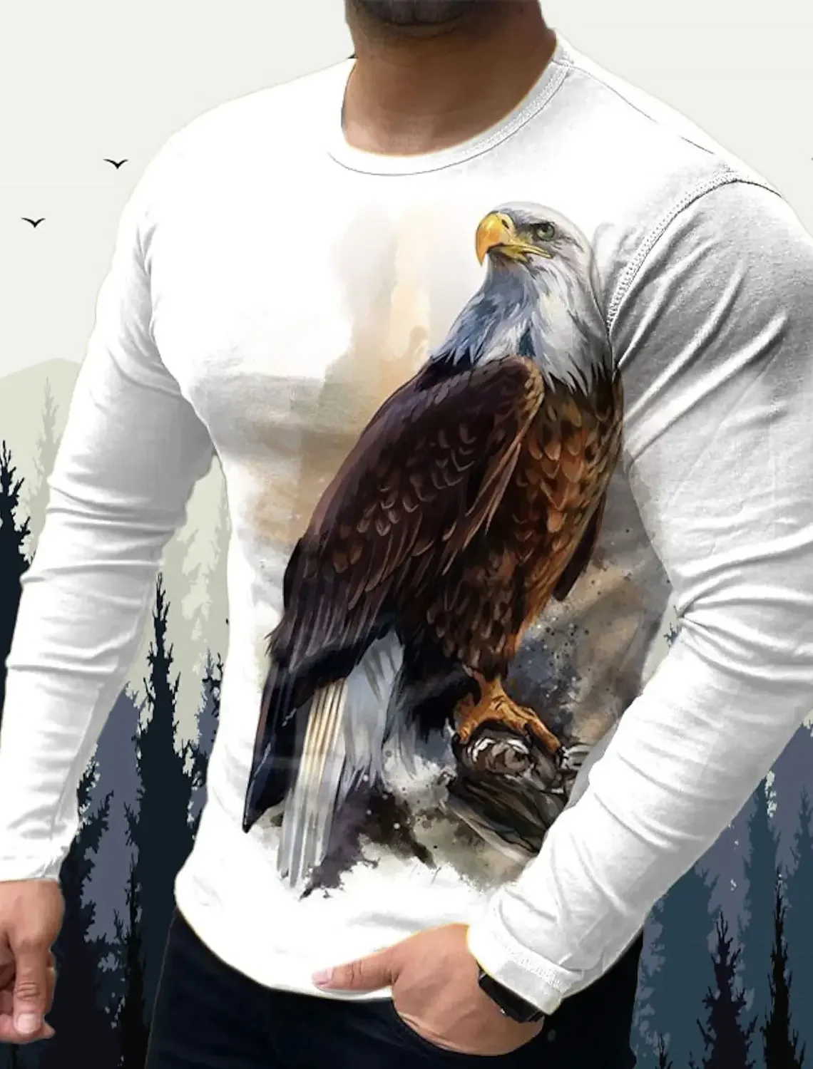 Top Trends: Men's T Shirts Vintage Animal Wolf Long Sleeve Tops Autumn Sweatshirt Graphic Casual Hip Hop Fashion Clothing O-neck T-shirts Shoppable Styles - Image 5