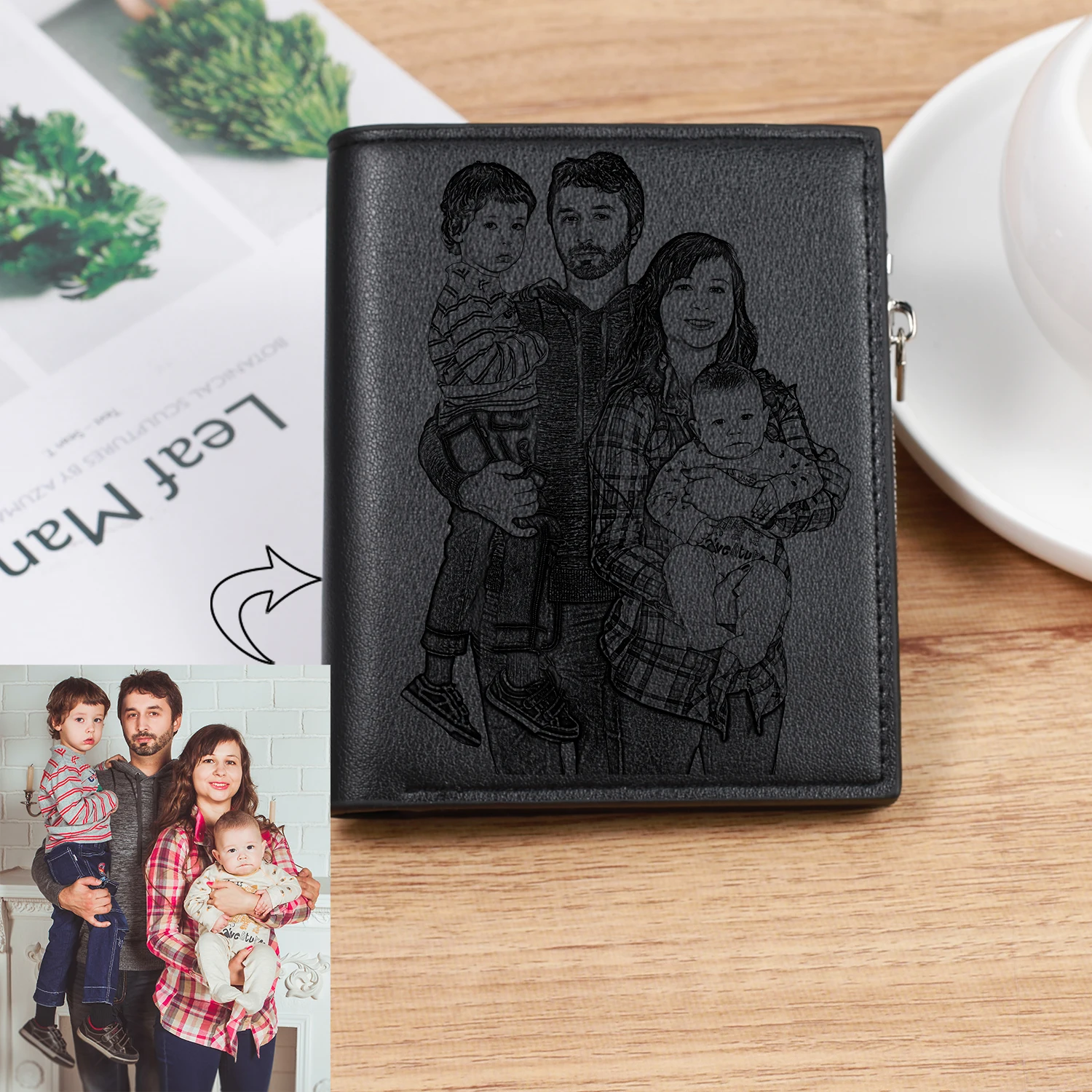 Top Trends: Custom Photo Wallet PU Leather With Zipper Multiple Card Slots Coin Pocket Vertical Wallet Holds Phone Cards Best Gift For Men Shoppable Styles