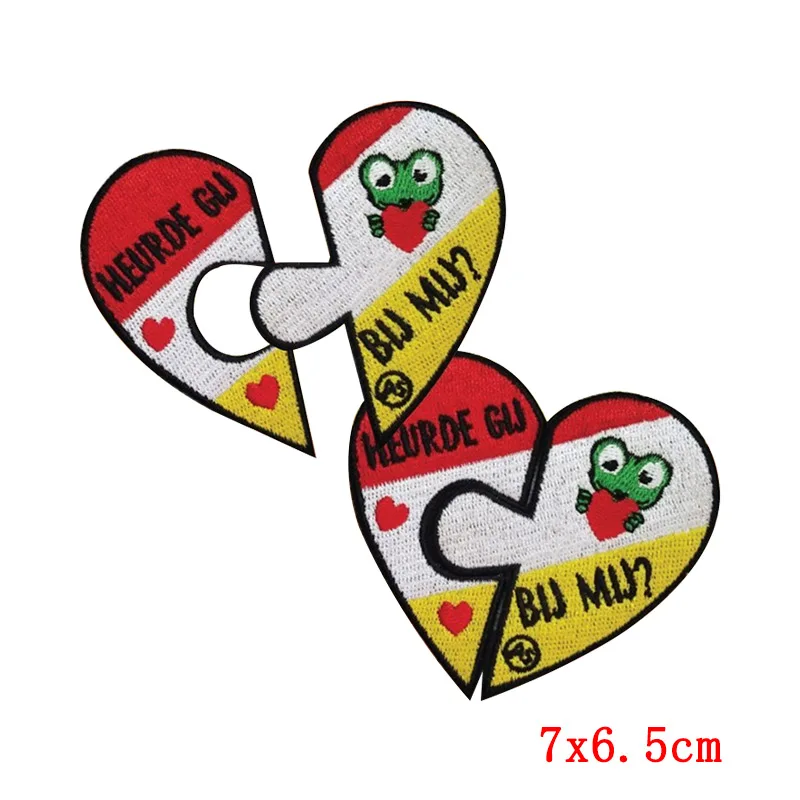 Top Trends: Embroidery Patch Stickers DIY Heartshaped Frog Netherland Oeteldonk Party Carnival Cartoon Applique Iron On Patches For Clothing Shoppable Styles - Image 2