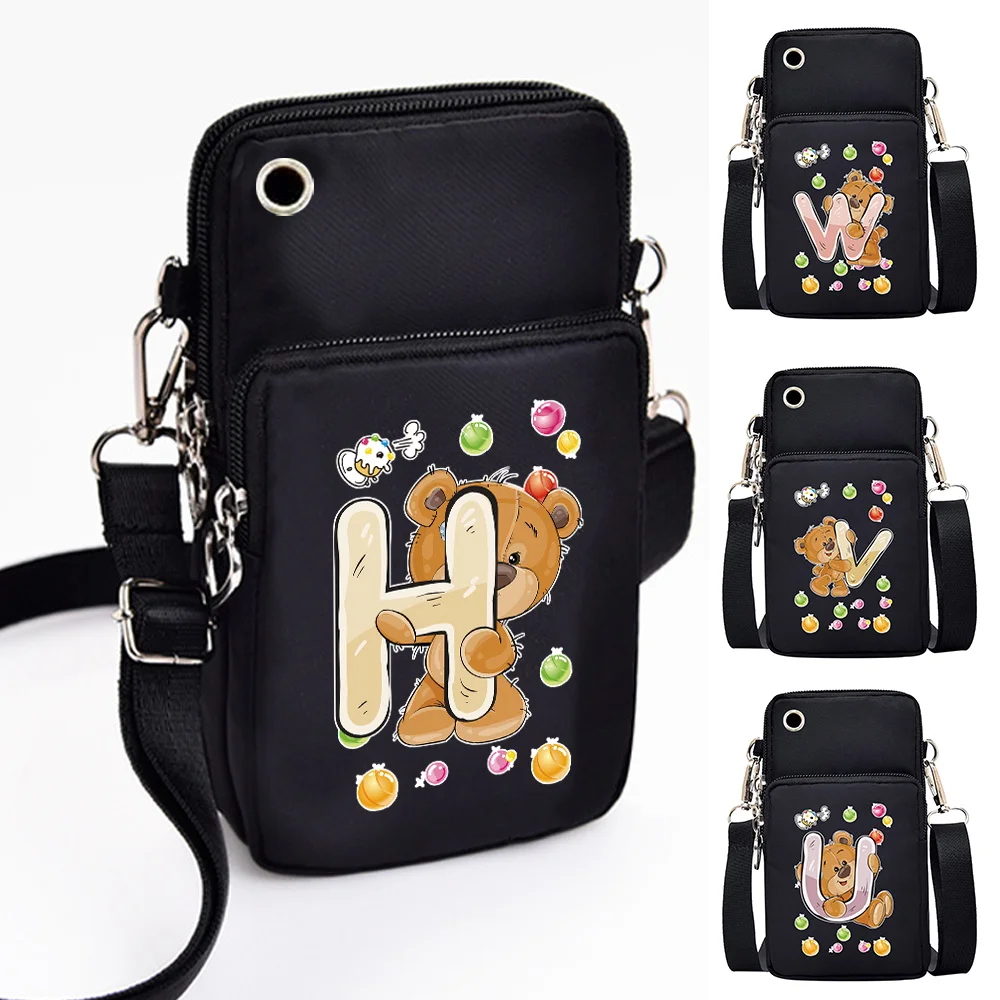 Top Trends: Women Mini Mobile Phone Bag Wallet Coin Purses Wild For Huawei Xiaomi Samsung IPhone Bear Letter Print Waterproof Messenger Bag Shoppable Styles