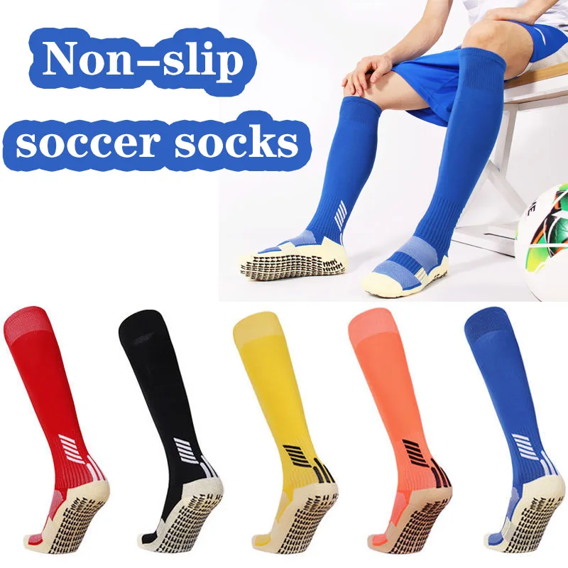 Top Trends: Professional Anti-Slip Soccer Knee High Socks Adult Kids Rubber Block Towel Bottom Long Football Hockey Sports Grip Socks Unisex Shoppable Styles