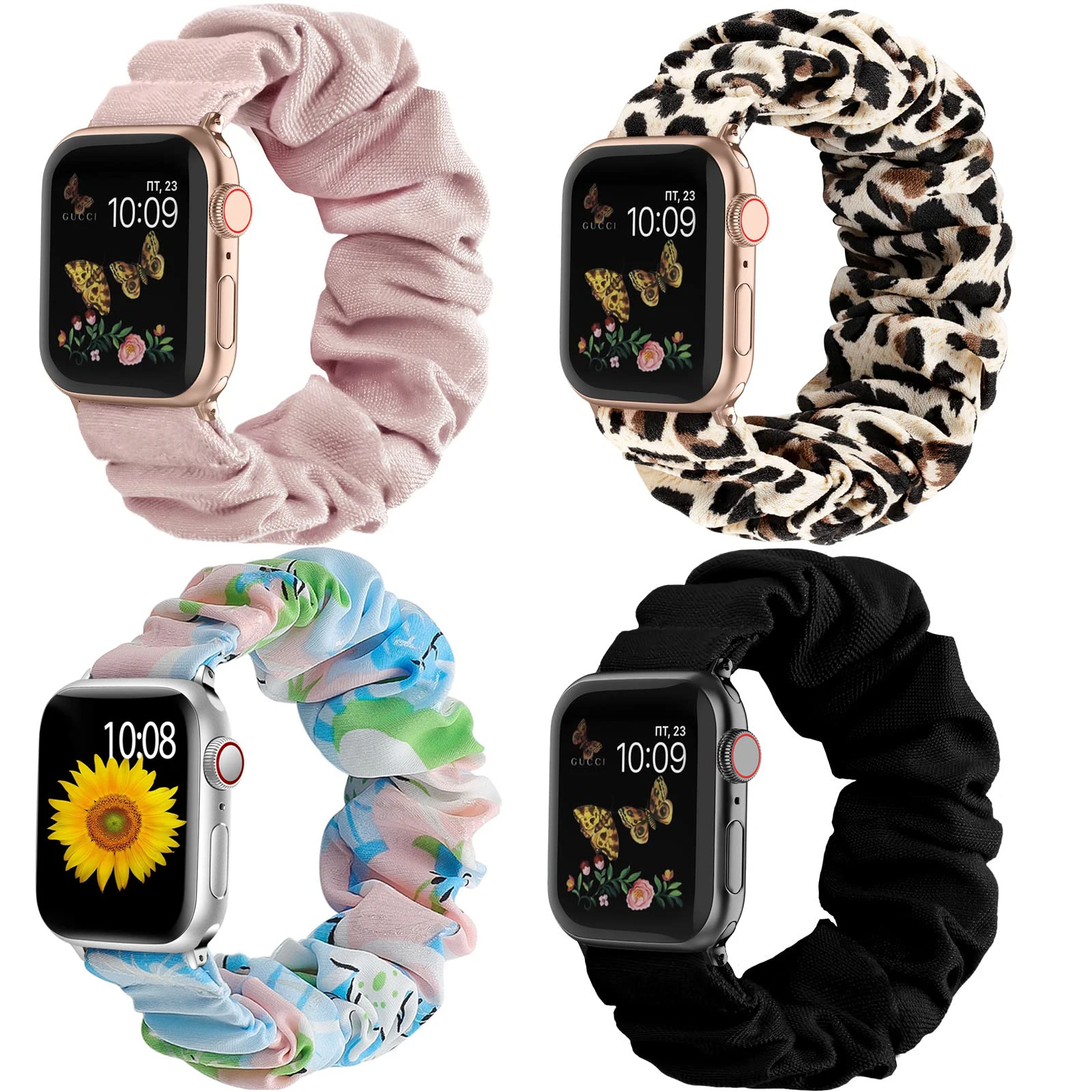 Top Trends: Scrunchie Strap For Apple Watch Band 44mm 40mm 42mm 38 Mm Nylon Loop Bracelet Iwatch Series 6 5 4 Se 3 7 8 45mm 41mm Ultra 49mm Shoppable Styles