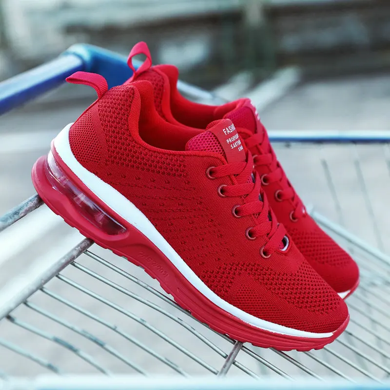 Top Trends: 2022 Spring Women Sneakers Red Black Fashion Korean Women Shoes Mesh Breathable Sneakers Cushion Casual Shoes Tenis Feminino Shoppable Styles