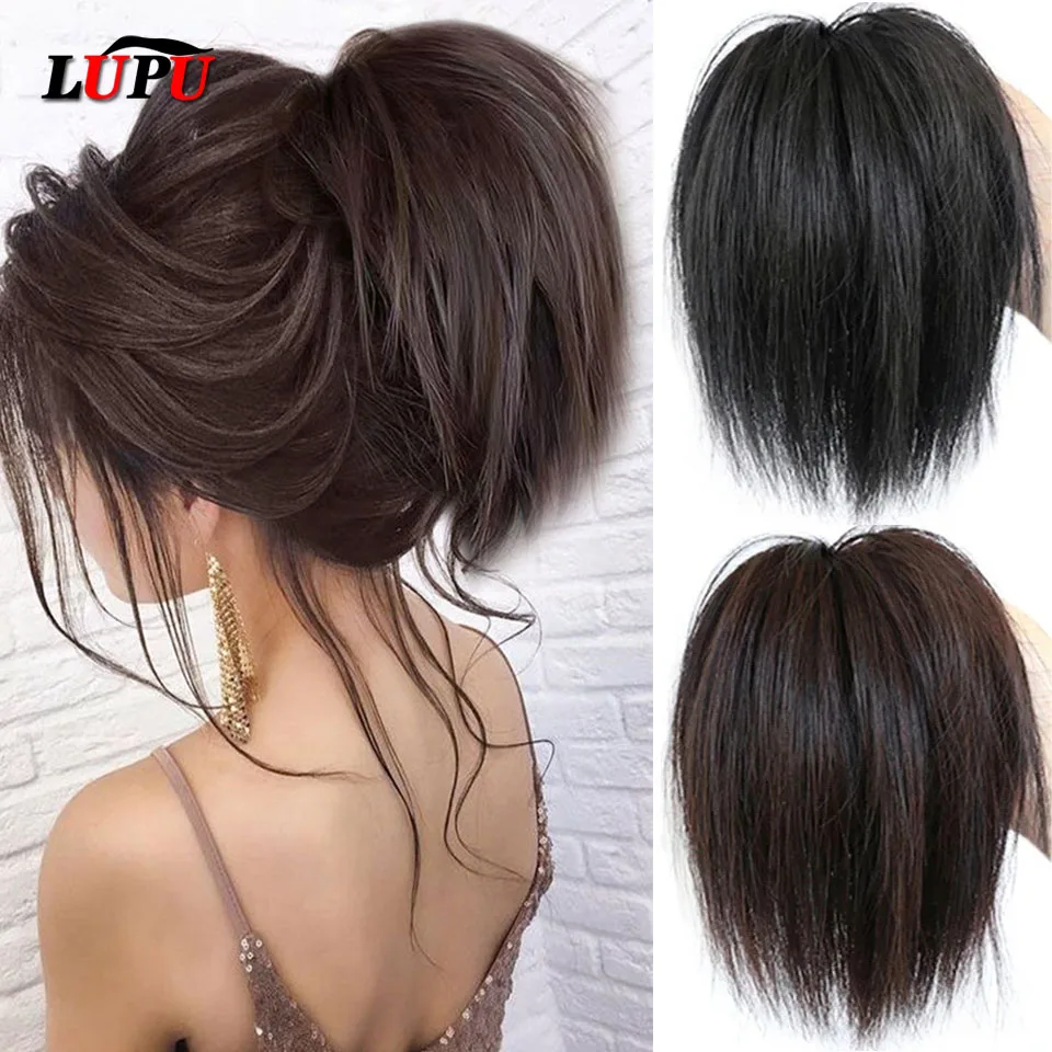 Top Trends: LUPU Synthetic Hair Bun Messy Chignon Hairpiece For Women Straight Hair Extension Ponytail Scrunchies With Elastic Rubber Band Shoppable Styles