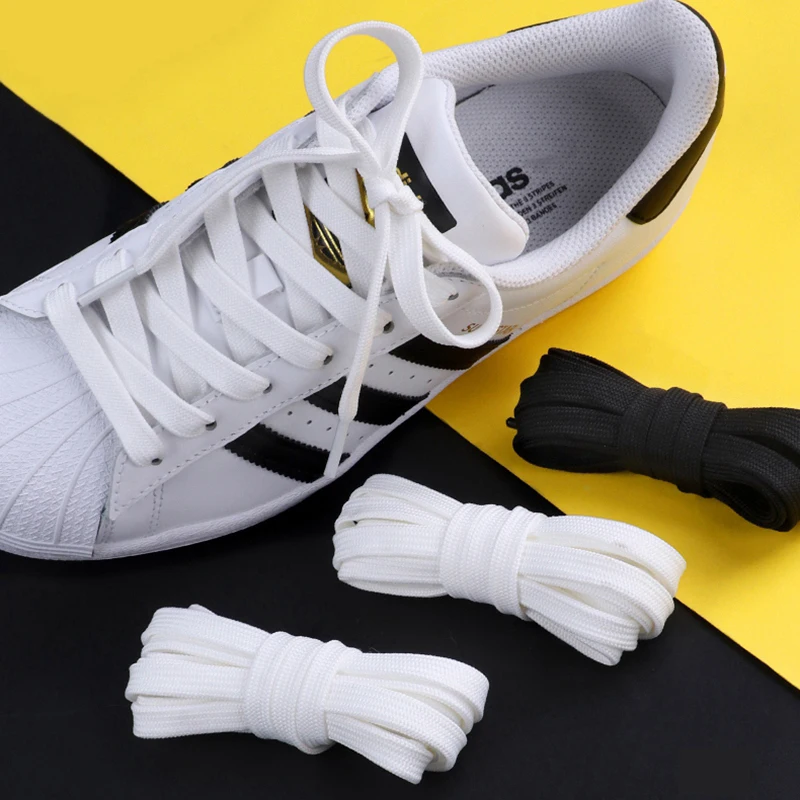 Top Trends: 1 Pair Flat Shoelaces Black White AF1 Shoes Laces Sports Casual Shoes Accessories Unisex Polyester Shoelace 100 / 120 / 140CM Shoppable Styles