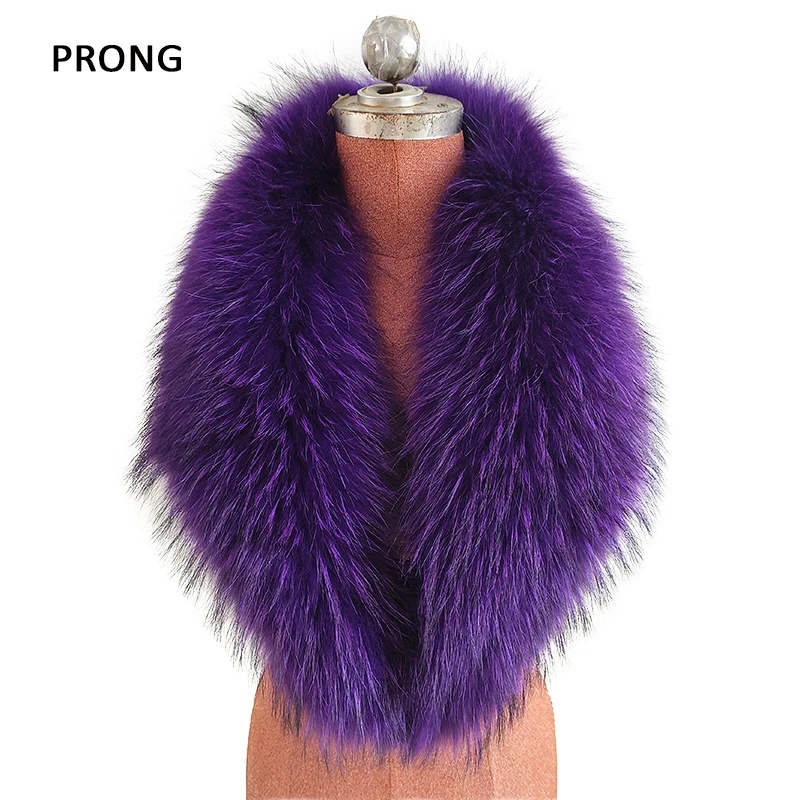 Top Trends: 100% Real Fur Collar Luxury Raccoon Fur Scarf Women Men Coat Fur Hood Trims Large Fur Shawl Warps Winter Neck Warmer Long Scarf Shoppable Styles