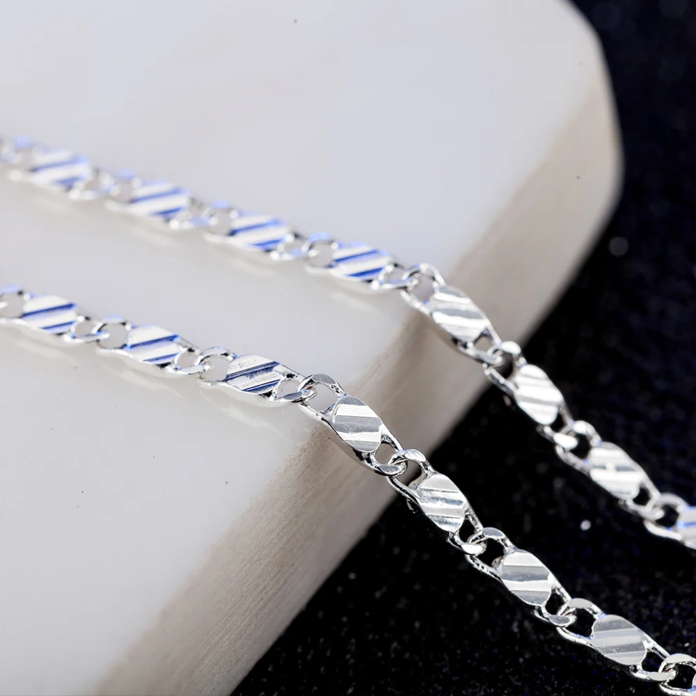 Top Trends: New Luxury 925 Sterling Silver Special 2MM Flat Clavicle Chains Necklaces For Men Women Wedding Jewelry Christmas Gifts 40-75cm Shoppable Styles