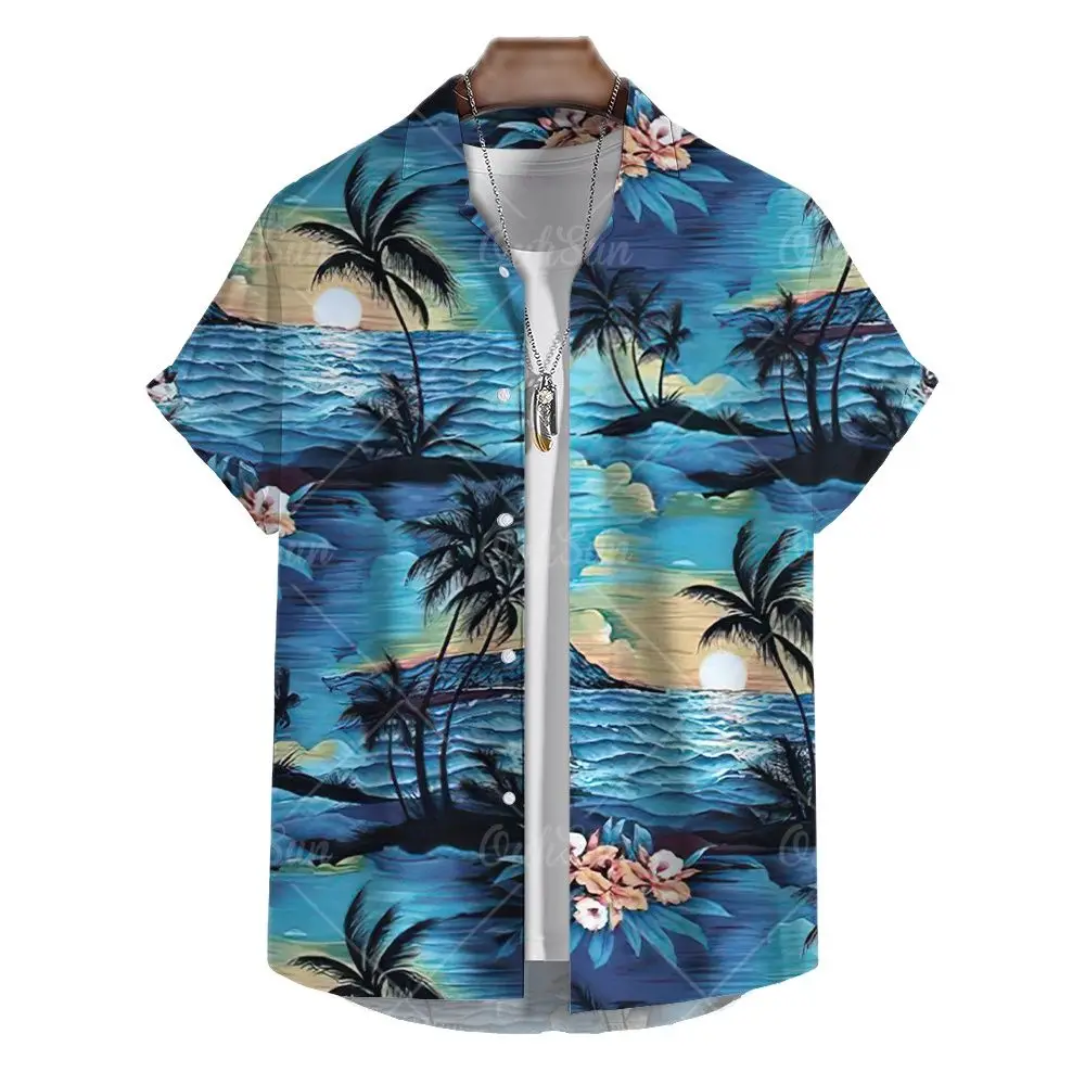 Top Trends: Summer New Men's Shirts Casual Holiday Short Sleeve Blouse 3D Plant Printed Tops Beach T-Shirts Oversized Tee Shirt Men Clothes Shoppable Styles