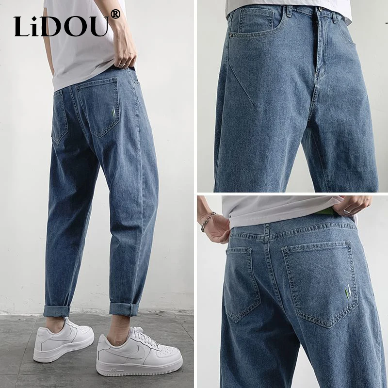 Top Trends: Autumn Winter New Loose Casual Lantern Jeans Male Fashion All-match Denim Pants Hombre Vintage Straight Trousers Men's Clothing Shoppable Styles