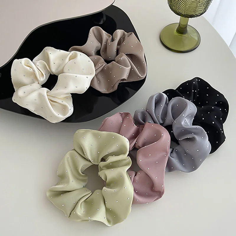 Top Trends: Wholesale Woman Girls Scrunchies Fashion Dot Hair Ties Headwear Head Rope Ring Elastic Hairband Ponytail Holder Hair Accessories Shoppable Styles