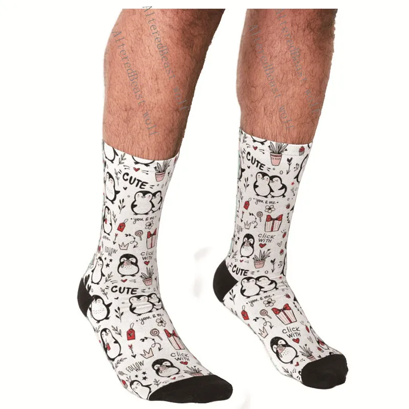 Top Trends: Men&#039;s Funny Socks LOVE Penguin Cartoon Printed Socks Harajuku Men Happy Hip Hop Novelty Boys Crew Casual Crazy Socks For Men Shoppable Styles