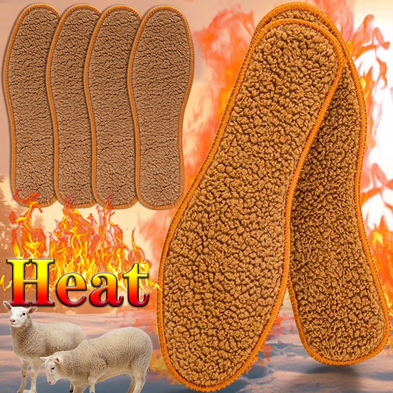 Top Trends: 4PCS Self-heated Insoles Feet Massage Thermal Thicken Wool Insole Memory Foam Shoe Pads Winter Warm Sports Shoes Pad Accessories Shoppable Styles