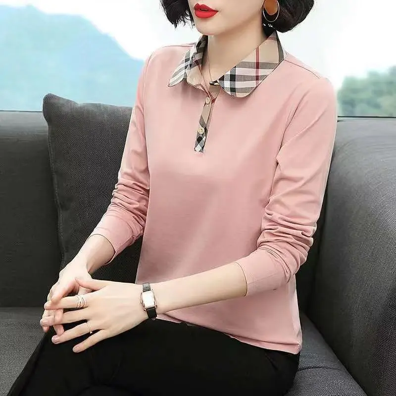 Top Trends: Polo Collar Pure Cotton Polo Shirt Short-Sleeved T-shirt Women's Summer 2023 New Mom Middle-Aged Loose Slimming Top Shoppable Styles