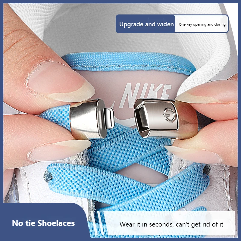 Top Trends: 1Pair No Tie Shoe Laces Press Lock Shoelaces Without Ties Elastic Laces Sneaker Kids Adult 8MM Widened Flat Shoelace For Shoes Shoppable Styles