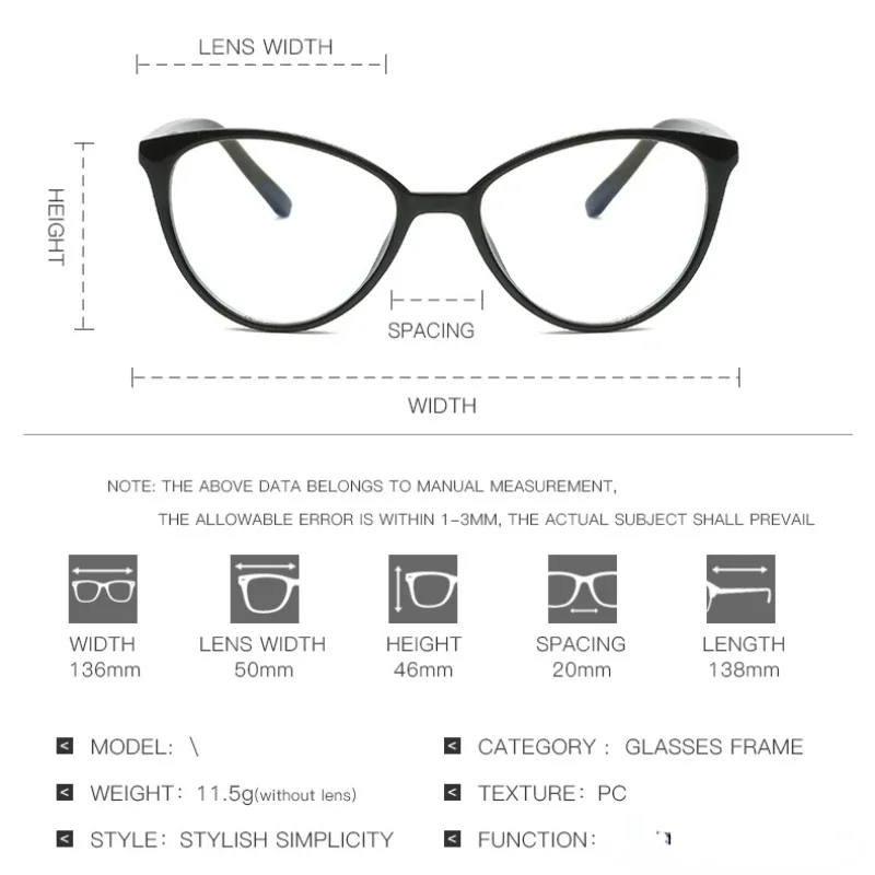 Top Trends: Trendy Reading Glasses Women Anti Blue Light Cat Eye Frame Spectacles Computer Decorative Eyeglasses Plain Eyewear Face Decor Shoppable Styles - Image 6