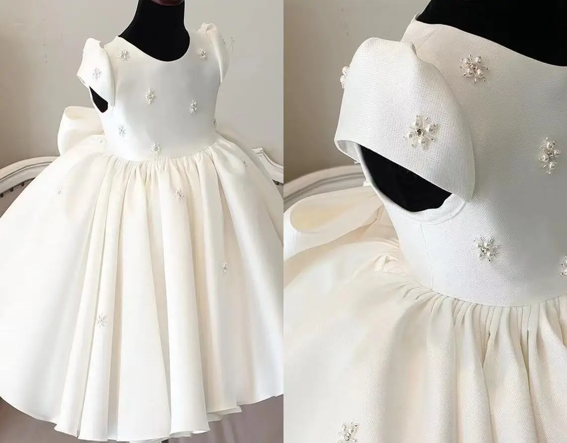 Top Trends: Baby Baptism Dress Princess Bridesmaid Kids Dress For Girls Elegant Bow Girls Dress For Party And Wedding Baby Christening Gown Shoppable Styles