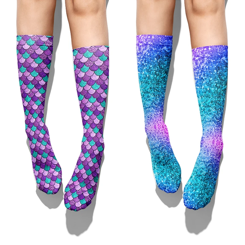 Top Trends: 3D Printing Novelty Women Long Socks Colorful Graffiti Fashion Trend Socks Harajuku Funny Happy Halloween Gift Socks For Unisex Shoppable Styles